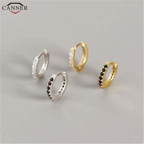 

canner cz crystal small hoop earrings for women gold zircon circle earrings 2021 925 sterling silver huggie earring jewelry h40