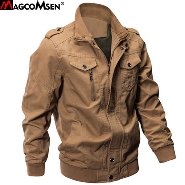 MAGCOMSEN Giacca Uomo Inverno Militare Esercito Pilota Bomber Giacca Tattica Uomo Autunno Caccia Escursione Giacca a vento Cappotto Jaqueta Masculina LJ201013