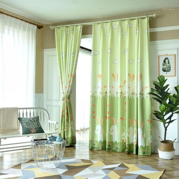 

curtain & drapes girls bedroom curtains cartoon light green printing roller blind children room baby dedicated1