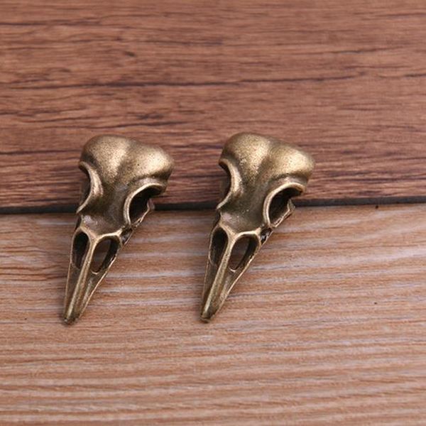 

4шт 1432 мм металлический сплав два цветных 3d beak skull подвески подвески для ювелирных изготовление diy handmade craft jllkoi ffshop2001, Bronze;silver