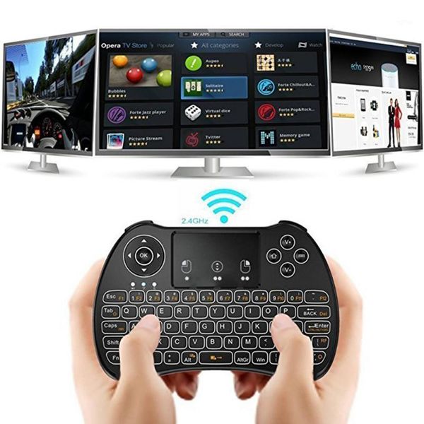 

mini keyboard backlit spanish version air mouse 2.4ghz wireless keyboard touchpad handheld for android tv box x96 gtc g11