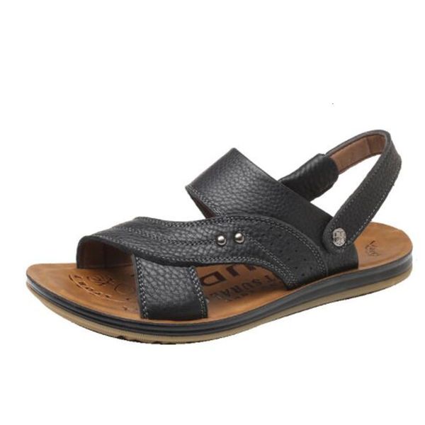 

new men's shoes comfortable leather avoidable casual design sandals 3yjo, Black