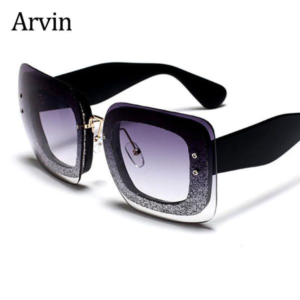 

sunglasses vintage oversized rimless women square gradient glasses for designer pink sun eyewear femal, White;black