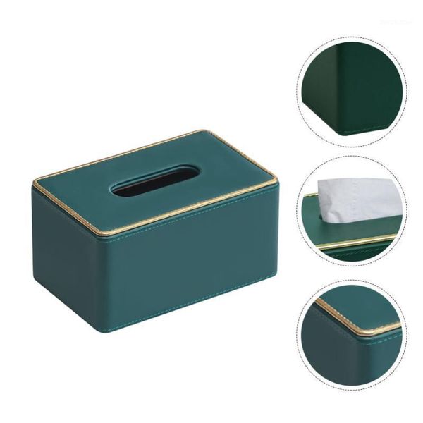 

tissue boxes & napkins 1pc box multi-purpose holder leather paper towel (green)1