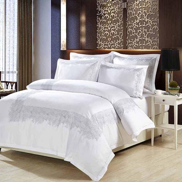 

bedding sets 48 luxury 100% cotton embroidery home set white satin duvet cover oriental vintage style bed linen bedclothes