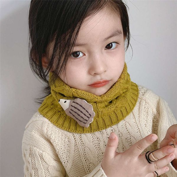 

new korean version baby winter children's neck cover knitting wool scarf diamond cartoon collar fashion, Red;brown