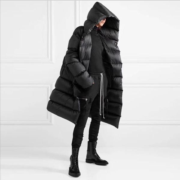 

new fashionably cute duck oversized down parkas female coat winter coats bread style with warmer hoodie jackets f2491, Black