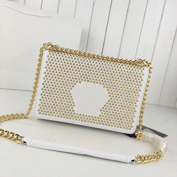 

women expensive flap crossbody bags golden chain rivet must for femininity shoulder bag leather wallet clutch bag ing
