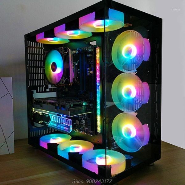 

fans & coolings 12cm deskpc computer case cooling fan led lights color changing rgb chassis controller remote control s30 20 dropship1