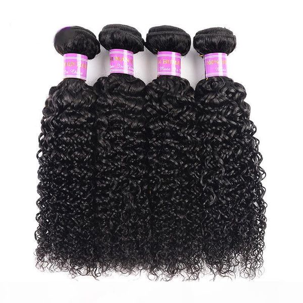 

brazilian virgin human hair wefts bundles kinkly curly natural color 100% unprocessed hair weaves extensions 8 -28 inch drop shipping, Black