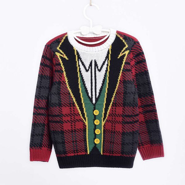 

2020 pullover crew neck children christmas boys girls sweater drs, Blue