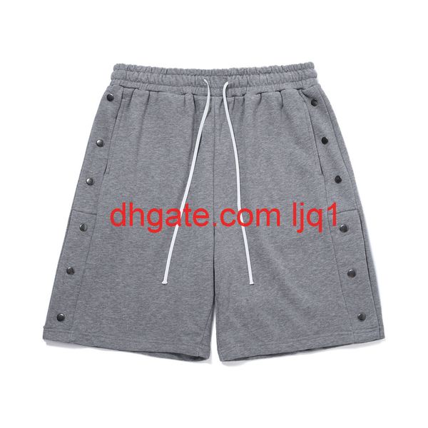 

open leg casual shorts men's fashion brand elastic waist sports pants street trend loose capris, Black