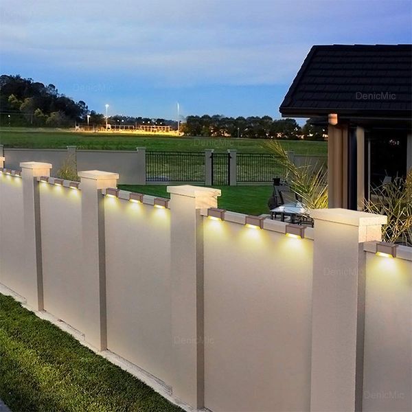 

stairs lamp fence balcony yard solar plastic light led waterproof lighting garden party decoration lights