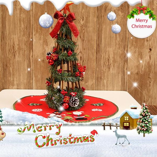 

base apron for home new year party floor mat cover home party decor non-woven merry christmas tree skirt tree