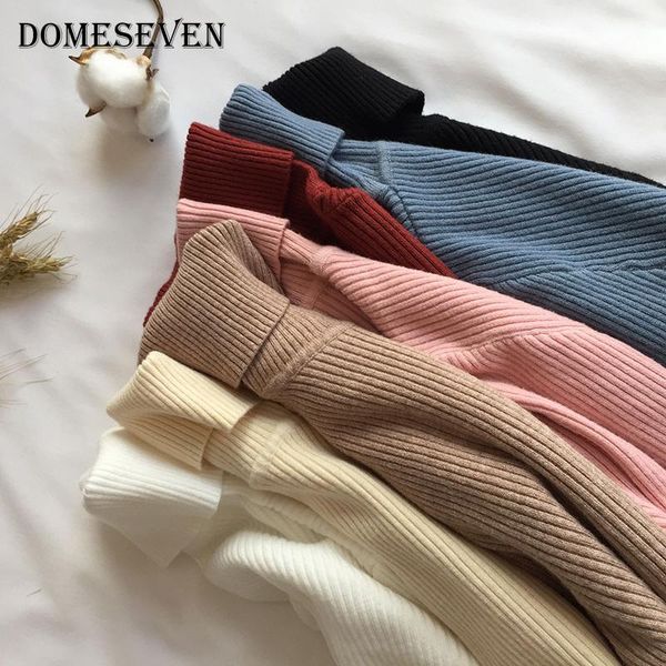 

women knitted ribbed pullover sweater long sleeve turtleneck slim jumper 2020 autumn winter thick sweater soft warm pull femme, White;black