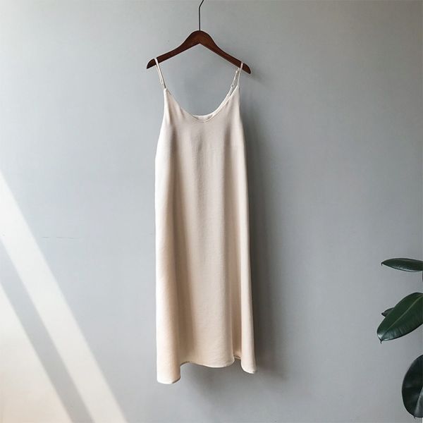 

tangada women solid color midi dress strap adjust sleeveless 2020 korean fashion lady elegant dresses vestido asf03 h1210, Black;gray