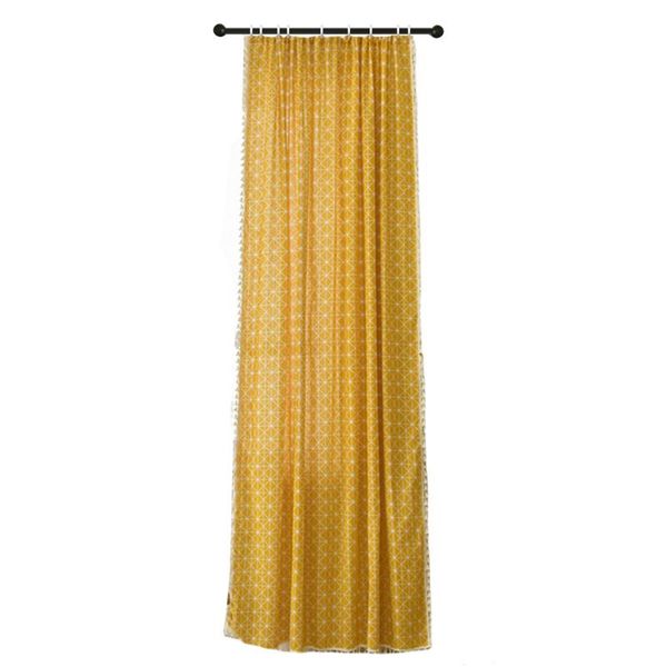 

kitchen geometric print country style with tassels home decor checkered curtain panel soft window hanging darkening bedroom & drapes