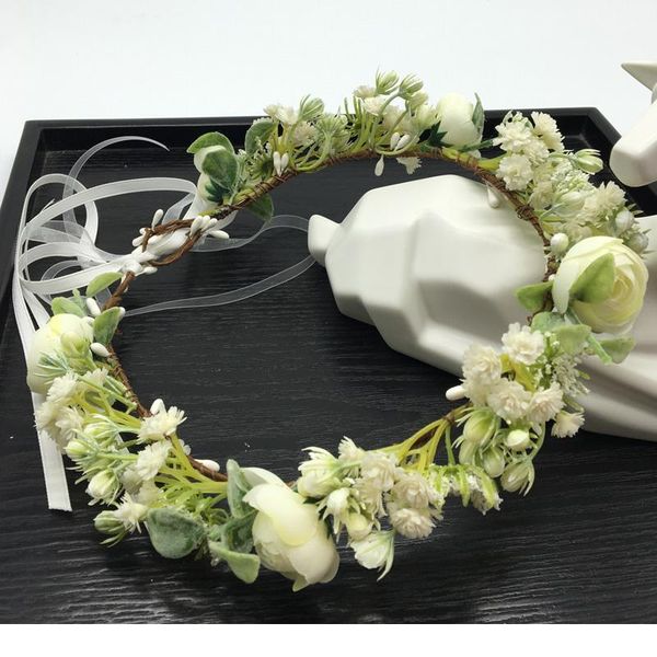 

gypsophila flowers wreath crown headband women wedding hair accessories headdress girl floral garlands wedding floral qylzdd
