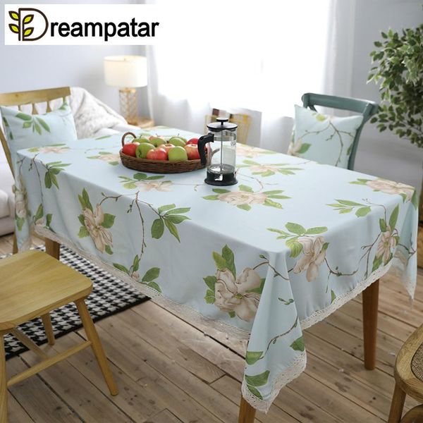 

rural style waterproof tablecloth fashion bedroom living room dust cloth light blue large flowers leisure picnic mat ml112a