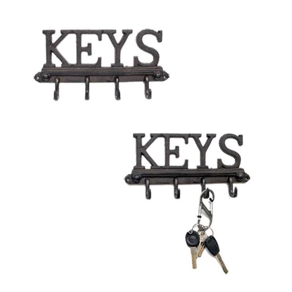 

hooks & rails key holder storage wall mounted black metal rack hanger shabby chic