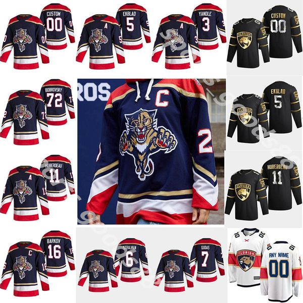 

florida panthers 2021 reverse retro hockey jerseys 72 sergei bobrovsky aaron ekblad aleksander barkov jonathan huberdeau custom stitched, Black;red
