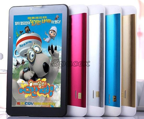 7 inç tablet pc metal arka mtk işlemci 3g çağırıyor 512MB RAM 4GB ROM Quad Core 3G Android 4.4 Tablet PC