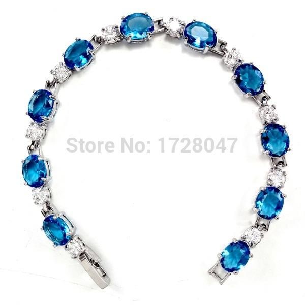 

real rhodium plated zircon bracelet fantasy luxury bangle with cubic zirconal, Black