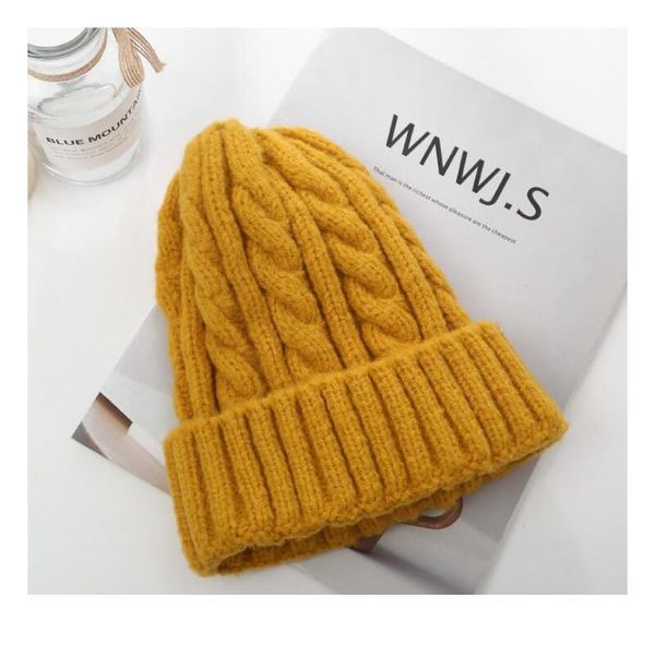 

beanies winter warm twist woolen hats for women female hip hop knitted cap ski soft elastic bagg qylbsj