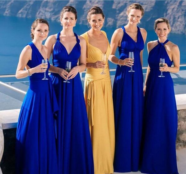 

new light blue covertible bridesmaid dresses pleated floor length country beach wedding guest party gowns long prom dress, White;pink