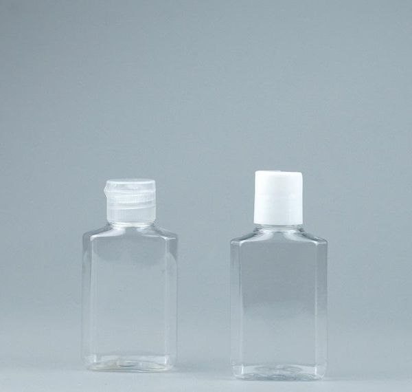 

60ml pet plastic bottle with cap transparent square shape bottle for makeup remover disposable jllire eatout