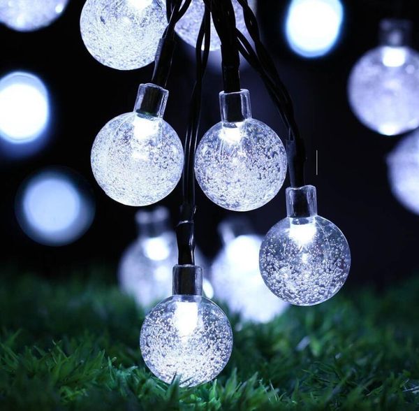 

30 led 6.5m crystal ball solar lamp power led string fairy lights solar garlands garden christmas decor for outdoor christmas decorations