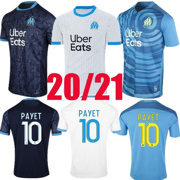 

new olympique de marseille soccer jerseys 2020 2021 om maillot de foot payet thauvin benedetto polo 20 21 luis henrique football shirt men, Black