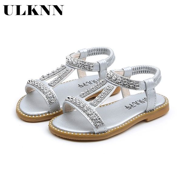 

ulknn summer style girls sandals children toddler kids girls beach sandals cute bow girls princess shoes 1-8 years sneakers y200619, Black;red