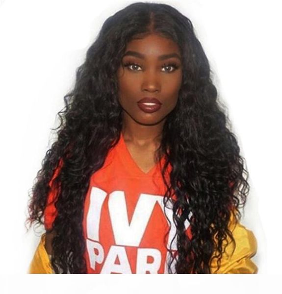 

brazilian full lace wigs water wave pre plucked with baby hair wet and wavy lace front human hair wig, Black;brown