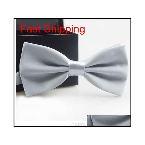 

fashion bow ties for men bowtie tuxedo classic solid color wedding party red black white green butt qylrbm bdehome, Black;gray