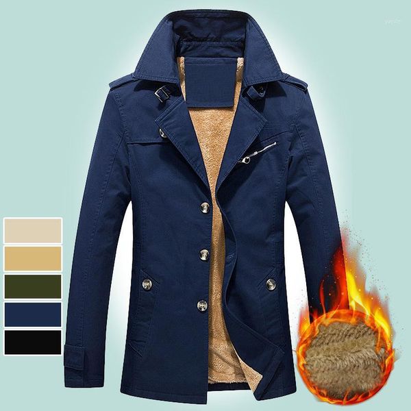 

winter jacket men outwear waterproof windbreaker jacket male thick plus velvet warm turn-down collar men's casual coat1, Tan;black