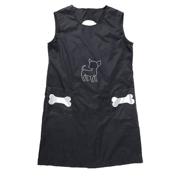 

aprons pet groomer work clothes waterproof nylon grooming apron with pockets anti sticking wool for dog/cat bath cleaning