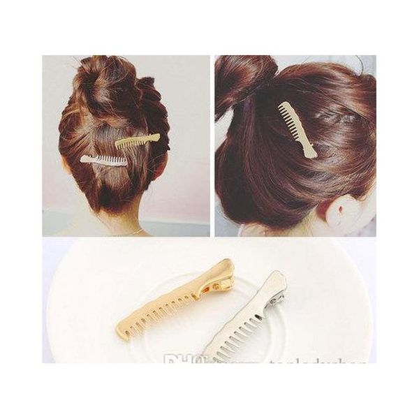 

non-slip metal comb hair clip side clip small clip whole sqcsub cases2010, Silver