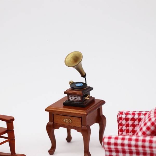 

1: 12 dollhouse dollhouse mini furniture model accessories ultra compact gramophone with records handmade design crsm