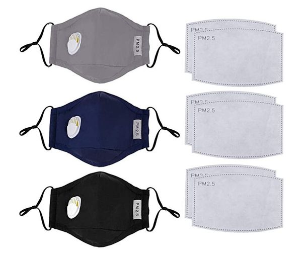 

breathing anti-dust masks valve dhl washable face cover reusable mouth mask without filter pad