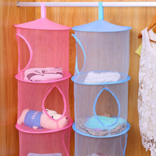 

3 shelf hanging storage net organizer bag bedroom door wall closet organizers ing