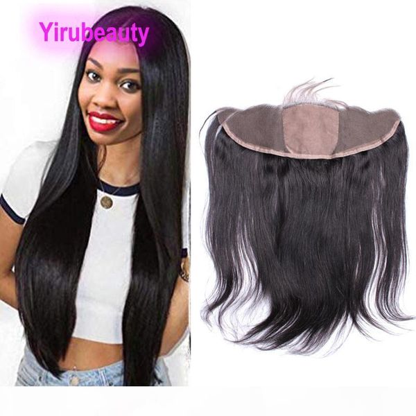 

peruvian human hair 13*4 lace frontal silk base closure straight hair products 13x4 silk base frontal with baby hair 10-22inch, Black;brown