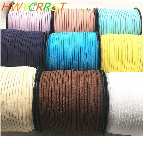 

new 5yards/lot m double sided suede braided cord korean velvet leather handmade beading bracelet jewelr qylefo