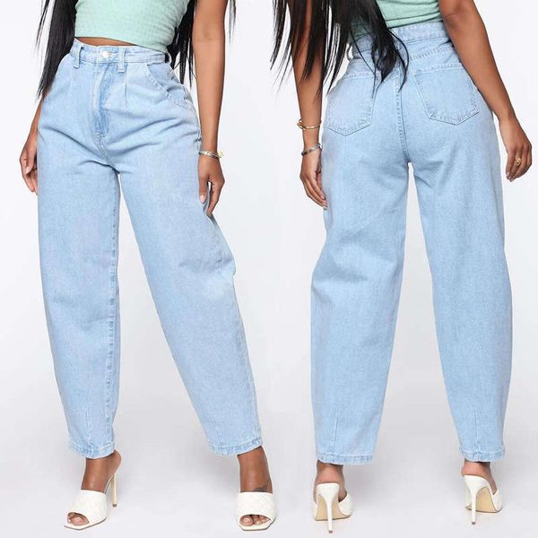 

2020 new women's light blue wide leg jeans for women