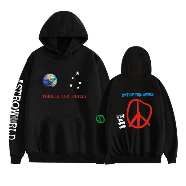 

new astroworld trend simple fashion men's and women's hooded sweater, Black