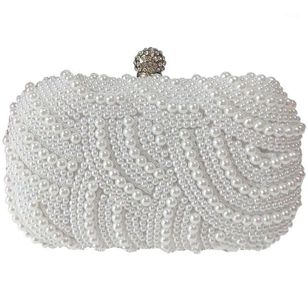 

women beaded wedding gift pouch gorgeous evening party handmade artificial pearl fashion prom purses clutch bag handbag1