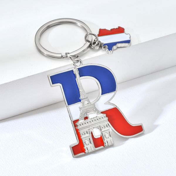 

france quality r keychain vicney souvenir arc high de triomphel chain letter zinc alloy eiffel tower key ring gifts, Silver