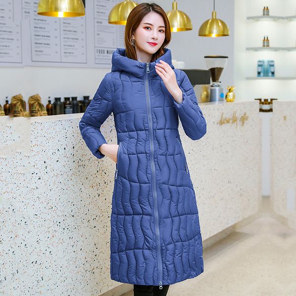 

2021 newwinter jacket women long thick hooded oversized cotton padded office ladies outwear warm coat doudoune femme 3nqs, Black