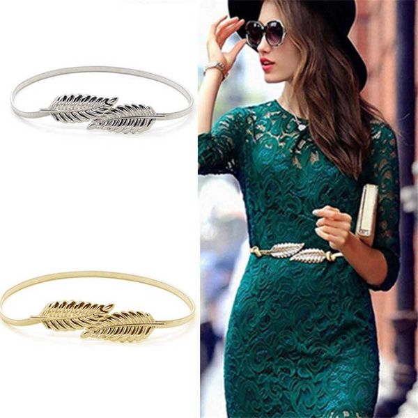 

women leaves elastic cummerbund strap waist waistband stretch fashion belt, Black;brown