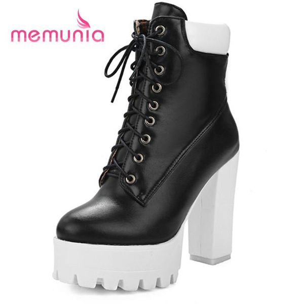 

boots memunia 2021 ankle for women elegant cross tied winter female extreme high heels fashion big size 34-43, Black